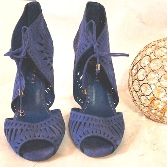 Ivanka Trump Colbalt Cage Heels - Picture 11 of 12